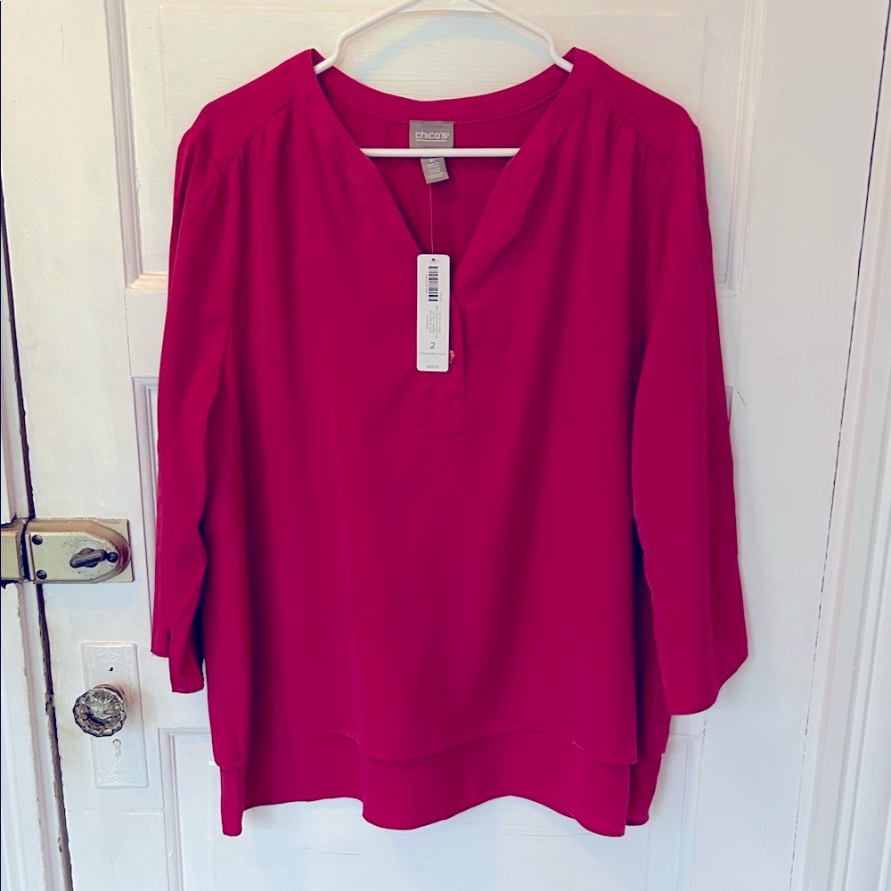 Chico's Magenta Layered Blouse